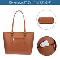HKM-501075 Stylish PU Leather Handbag for 15.6 Inch Laptops - Elegant Women's Laptop Tote