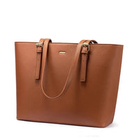 HKM-501075 Stylish PU Leather Handbag for 15.6 Inch Laptops - Elegant Women's Laptop Tote