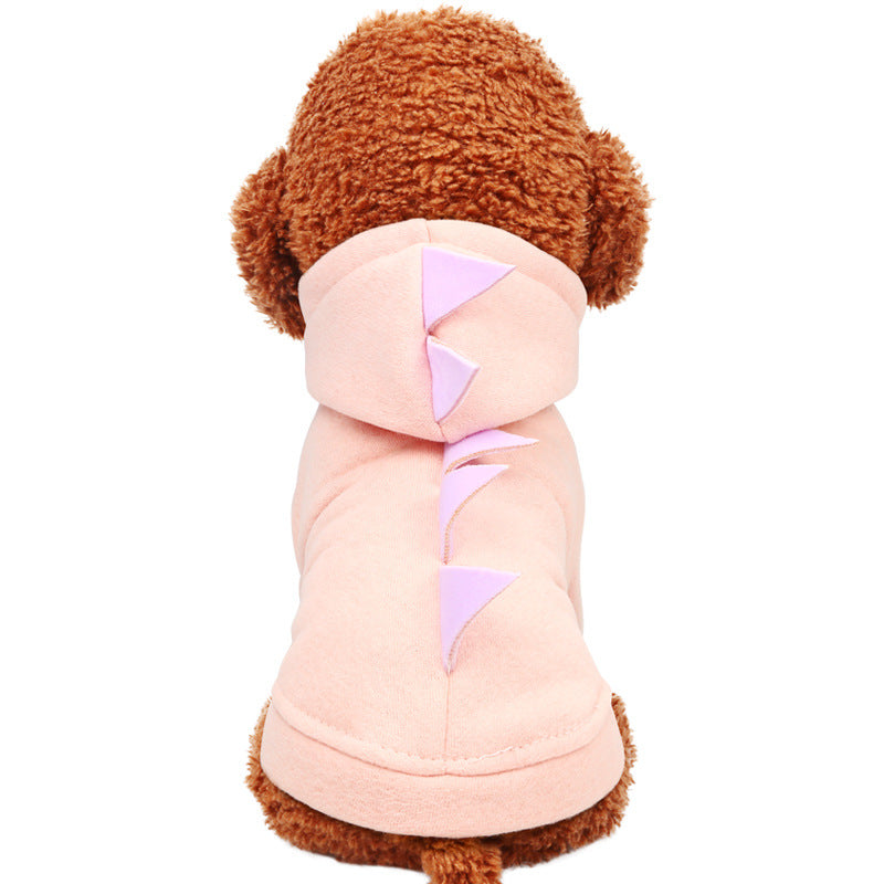 HKM-5011133 Dinosaur Hooded Cotton Sweater for Pets - Casual Style with Size Options