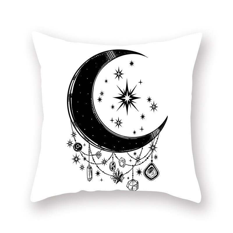 HKM-501203 Moon Crystal Printed Plush Pillowcase - New Chinese Style, 40x40cm & 45x45cm, Soft Decor Accessory