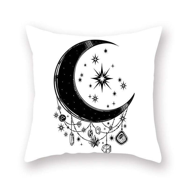 HKM-501203 Moon Crystal Printed Plush Pillowcase - New Chinese Style, 40x40cm & 45x45cm, Soft Decor Accessory