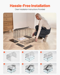 HKM-5012413 Spacious Wire Hamster Cage Habitat with Acrylic Panels for Small Rodents