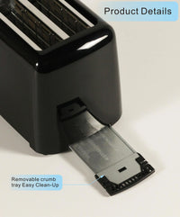 HKM-501267 750W 2-Slice Electronic Toaster for Quick and Even Toasting of Bread