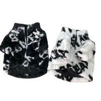 HKM-5015101 Thickened Rabbit Fur Pet Coat for Dogs in White and Black, Multiple Sizes Available