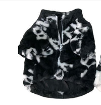 HKM-5015101 Thickened Rabbit Fur Pet Coat for Dogs in White and Black, Multiple Sizes Available