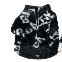 HKM-5015101 Thickened Rabbit Fur Pet Coat for Dogs in White and Black, Multiple Sizes Available