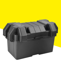 HKM-501587 Portable Universal Battery Storage Box - Available in Small and Large Sizes, Durable PP Material, Double Fixing with Strap and Screw