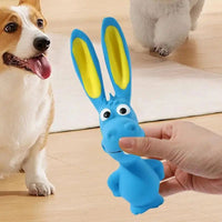 HKM-5017149 Interactive Squeaky Hippo Latex Chew Toy for Dogs and Pets, Soft Crinkle Design