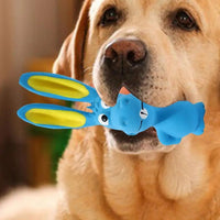 HKM-5017149 Interactive Squeaky Hippo Latex Chew Toy for Dogs and Pets, Soft Crinkle Design