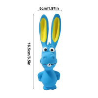 HKM-5017149 Interactive Squeaky Hippo Latex Chew Toy for Dogs and Pets, Soft Crinkle Design