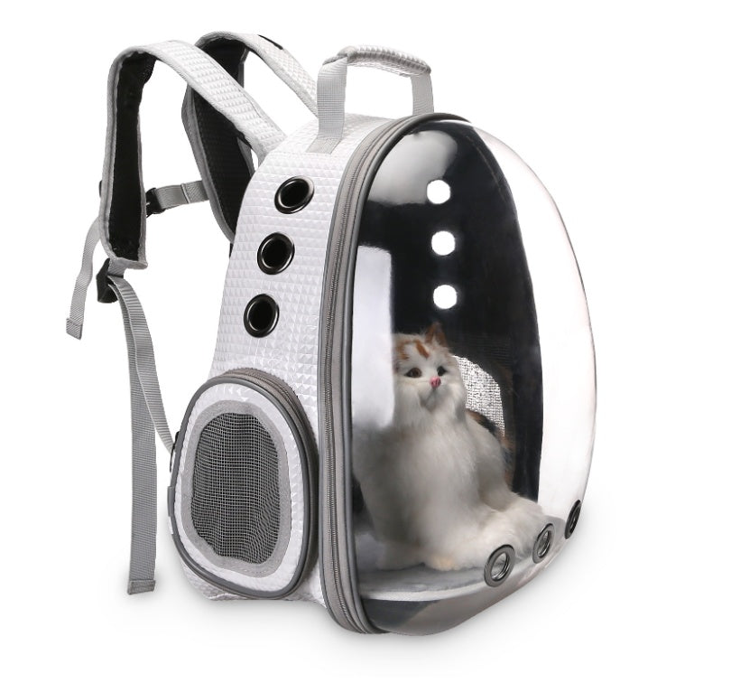 HKM-5018173 360 Degree Sightseeing Portable Pet Backpack Carrier with Bubble Design, Breathable and Lightweight Rucksack for Small Pets