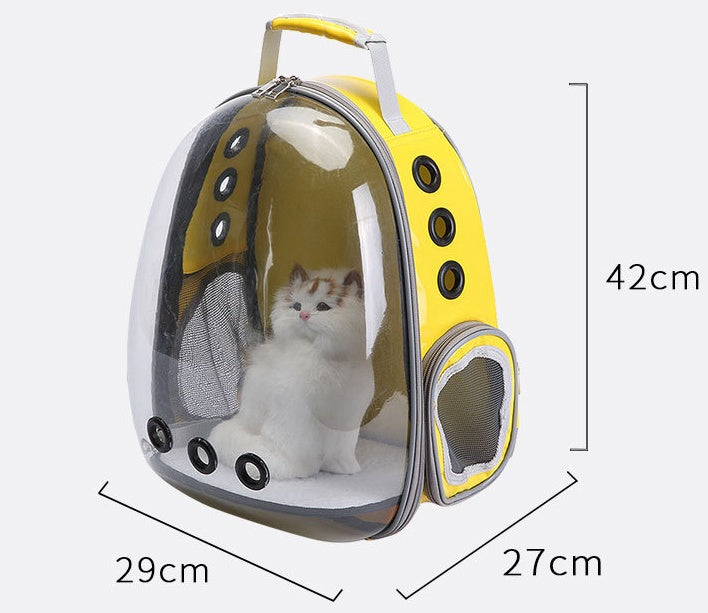 HKM-5018173 360 Degree Sightseeing Portable Pet Backpack Carrier with Bubble Design, Breathable and Lightweight Rucksack for Small Pets