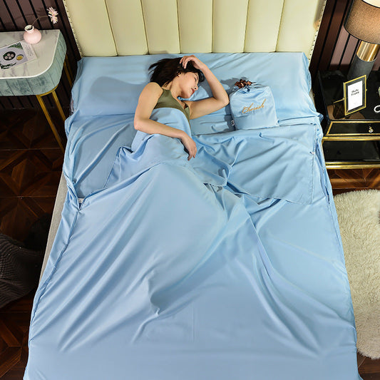 HKM-501843 Solid Color Tencel Modal Double Travel Sleeping Bag - Multiple Sizes Available