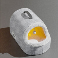 HKM-5018557 Cozy All-Season Plush Cat & Dog House with Heated Blanket and Scratch Ball