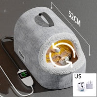 HKM-5018557 Cozy All-Season Plush Cat & Dog House with Heated Blanket and Scratch Ball