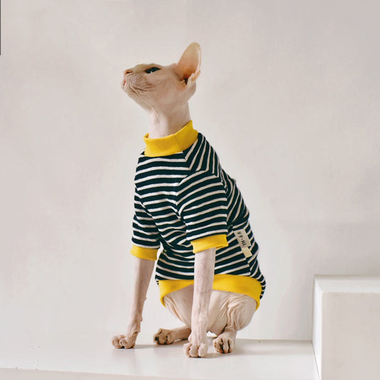 HKM-5018685 Sphinx Hairless Cat Cotton Clothing - Black, Multiple Sizes Available