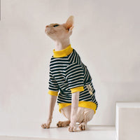 HKM-5018685 Sphinx Hairless Cat Cotton Clothing - Black, Multiple Sizes Available