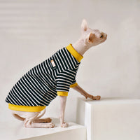 HKM-5018685 Sphinx Hairless Cat Cotton Clothing - Black, Multiple Sizes Available