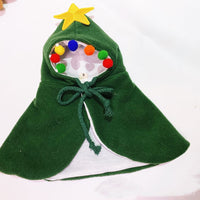 HKM-5019069 Christmas-Themed Shawl Cloak for Small Dogs and Cats - Available in Red, Green, and Elk Print