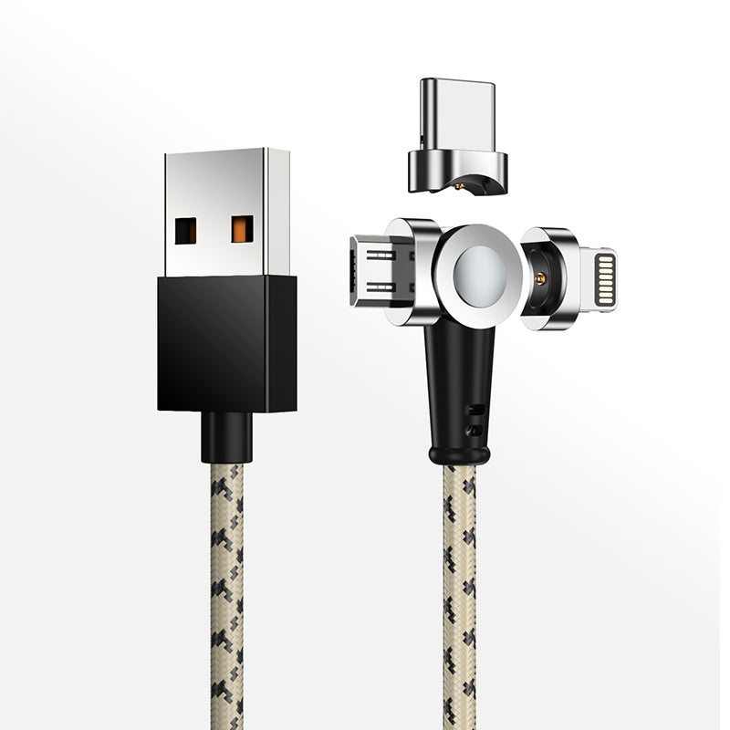 HKM-501907 3-in-1 Magnetic Charging Cable with LED Indicator for Easy One-Handed Use