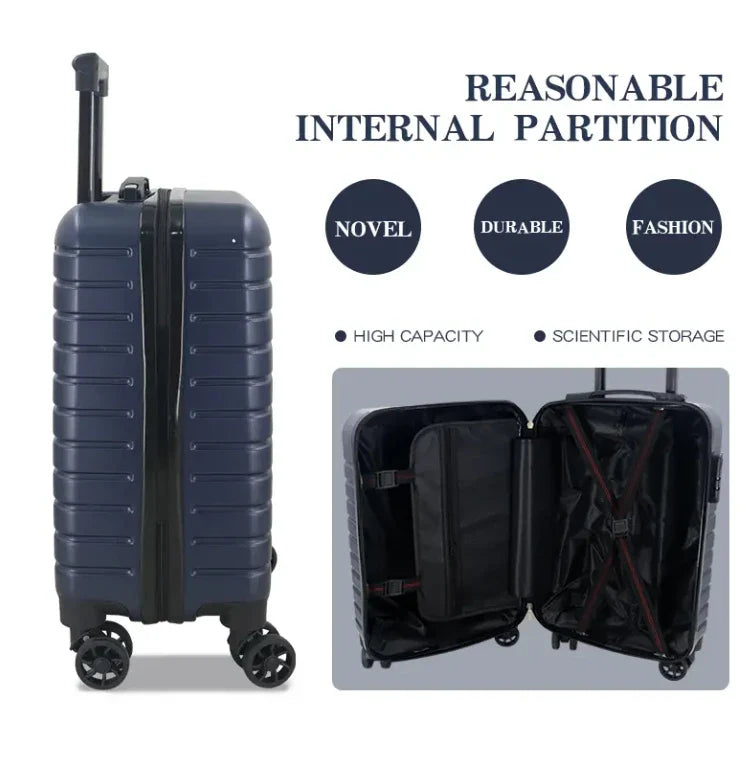 HKM-501907 OMASKA Custom ABS Luggage Set - 14, 20, 24, 28 Inch Spinner Wheels Travel Suitcases