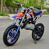 HKM-502099 49CC Mini Off-Road Dirt Bike - 30KM/H Speed, 2-Stroke Engine, Disc Brakes, 8-10 Inch Wheels