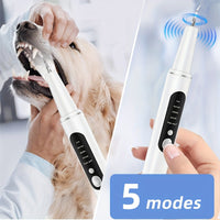 HKM-5021757 Electric Tooth Cleaner for Pets with 2 Cleaning Heads and USB Charger Kit for Dental Care