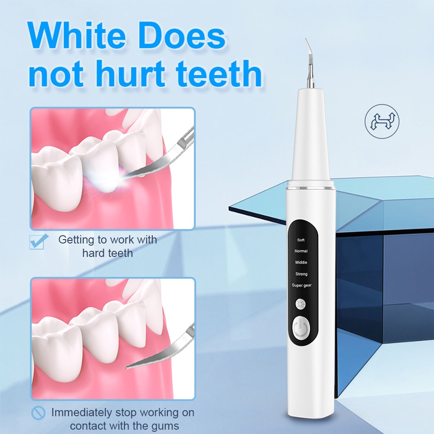 HKM-5021757 Electric Tooth Cleaner for Pets with 2 Cleaning Heads and USB Charger Kit for Dental Care
