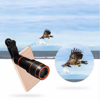 HKM-502227 12X Universal Telephoto Mobile Lens with Wide Angle, Macro, and Fisheye Features