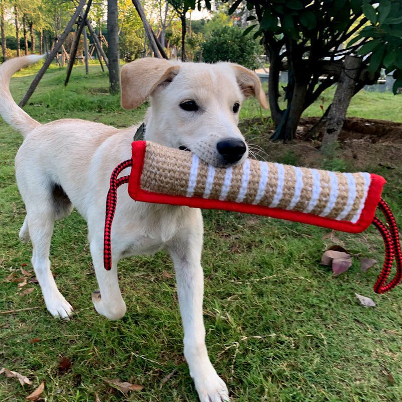 HKM-5022909 Coarse Hemp Dog Biting Stick - 30cm Training Toy for Play and Chewing