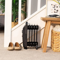 HKM-502291 Electric Oil-Filled Radiator Heater - 2000W Portable Freestanding with Adjustable Thermostat and Safety Features