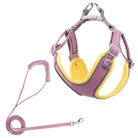 HKM-5023549 Adjustable Suede Dog Harness with Comfortable Matching Leash - Multiple Color Options Available
