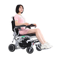 HKM-502547 Lightweight Portable Electric Wheelchair with Aluminium Alloy Frame, Removable Battery, 20km Range, CE Certified