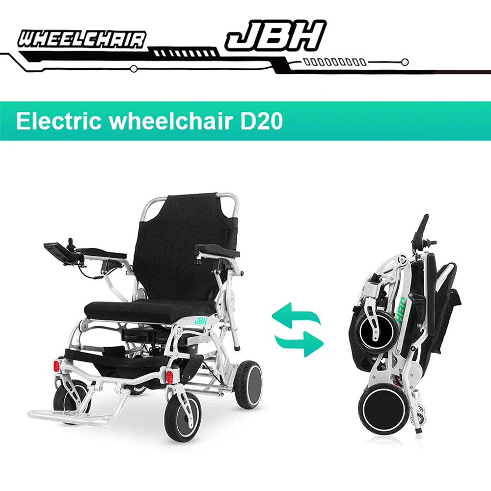 HKM-502547 Lightweight Portable Electric Wheelchair with Aluminium Alloy Frame, Removable Battery, 20km Range, CE Certified