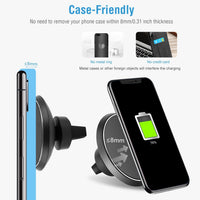 HKM-502547 Magnetic Qi Wireless Car Charger for iOS and Android Devices with 360° Rotation and Multi-Protection Features