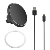 HKM-502547 Magnetic Qi Wireless Car Charger for iOS and Android Devices with 360° Rotation and Multi-Protection Features