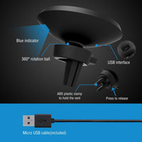HKM-502547 Magnetic Qi Wireless Car Charger for iOS and Android Devices with 360° Rotation and Multi-Protection Features
