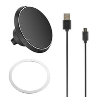 HKM-502547 Magnetic Qi Wireless Car Charger for iOS and Android Devices with 360° Rotation and Multi-Protection Features