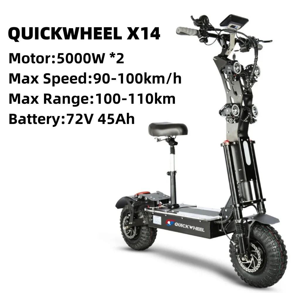 HKM-502547 X14 Electric Scooter, 72V 10000W, Long Range Up to 110km, Foldable, Max Speed 100km/h, 30Ah/40Ah/45Ah Battery