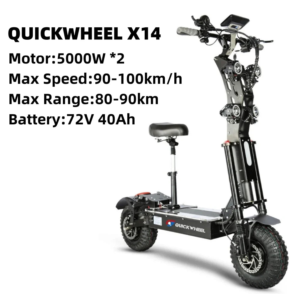 HKM-502547 X14 Electric Scooter, 72V 10000W, Long Range Up to 110km, Foldable, Max Speed 100km/h, 30Ah/40Ah/45Ah Battery