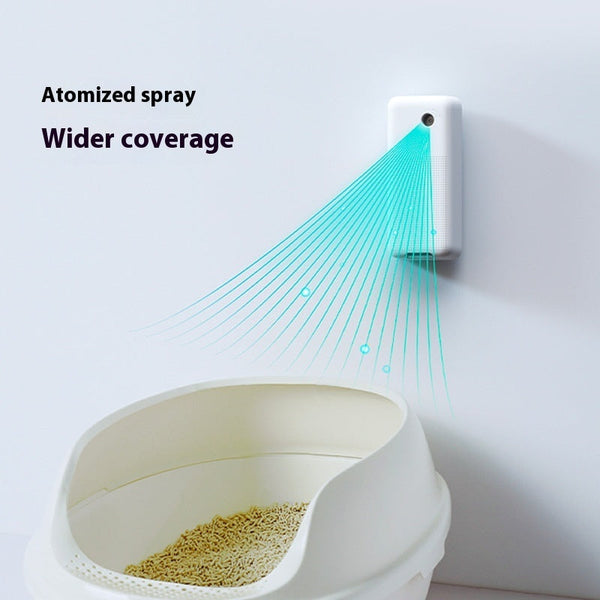 HKM-5025725 Smart Spray Odor Removal Machine for Litter Boxes - Pet-Friendly Freshener for Cats and Dogs