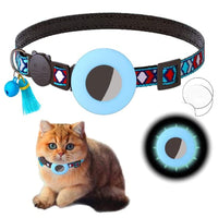 HKM-5026237 Geometric Pattern Cat Collar with Bell - Luminous Blue Options Available