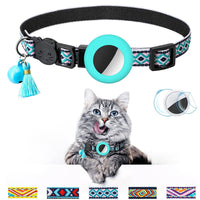 HKM-5026237 Geometric Pattern Cat Collar with Bell - Luminous Blue Options Available