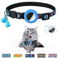 HKM-5026237 Geometric Pattern Cat Collar with Bell - Luminous Blue Options Available