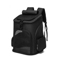HKM-5026493 Large Capacity Portable Pet Backpack - Foldable Dog and Cat Travel Bag in Gray or Black