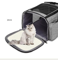 HKM-5026493 Large Capacity Portable Pet Backpack - Foldable Dog and Cat Travel Bag in Gray or Black