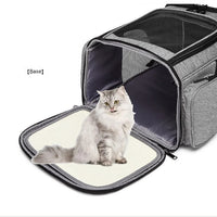 HKM-5026493 Large Capacity Portable Pet Backpack - Foldable Dog and Cat Travel Bag in Gray or Black