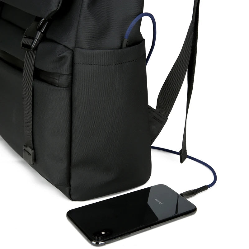 HKM-502739 Large Capacity Durable Travel Laptop Backpack with USB Charging Port and Custom Logo Options