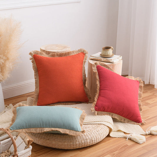 HKM-502739 Solid Color Cotton and Linen Pillowcase in Multiple Colors and Sizes