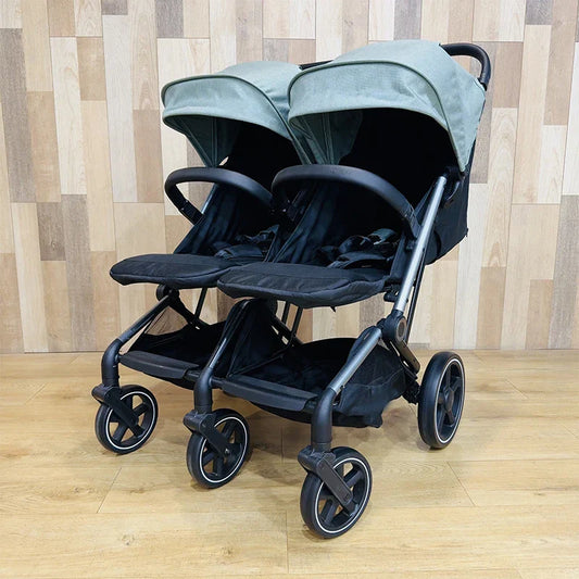 HKM-502867 Lightweight Side-by-Side Double Umbrella Stroller with Ample Storage for Travel